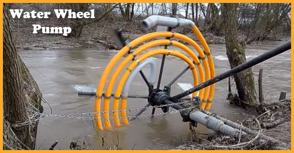 A Water Wheel Pump In Action